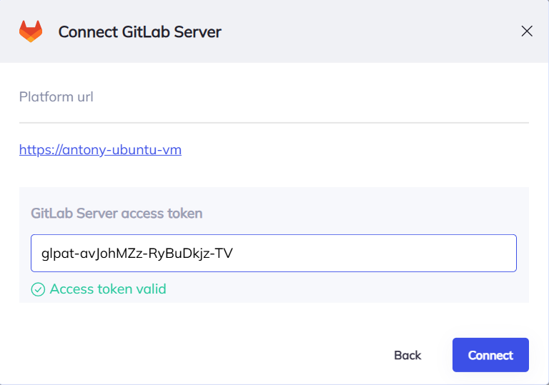 GitLab Server connection successful
